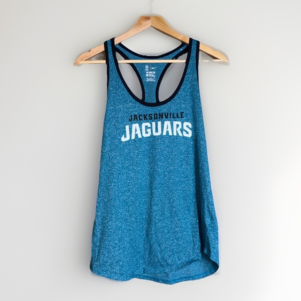 Jacksonville Jaguars Nike Tee Racer Back Tank Top Womens Size Large Teal & Black